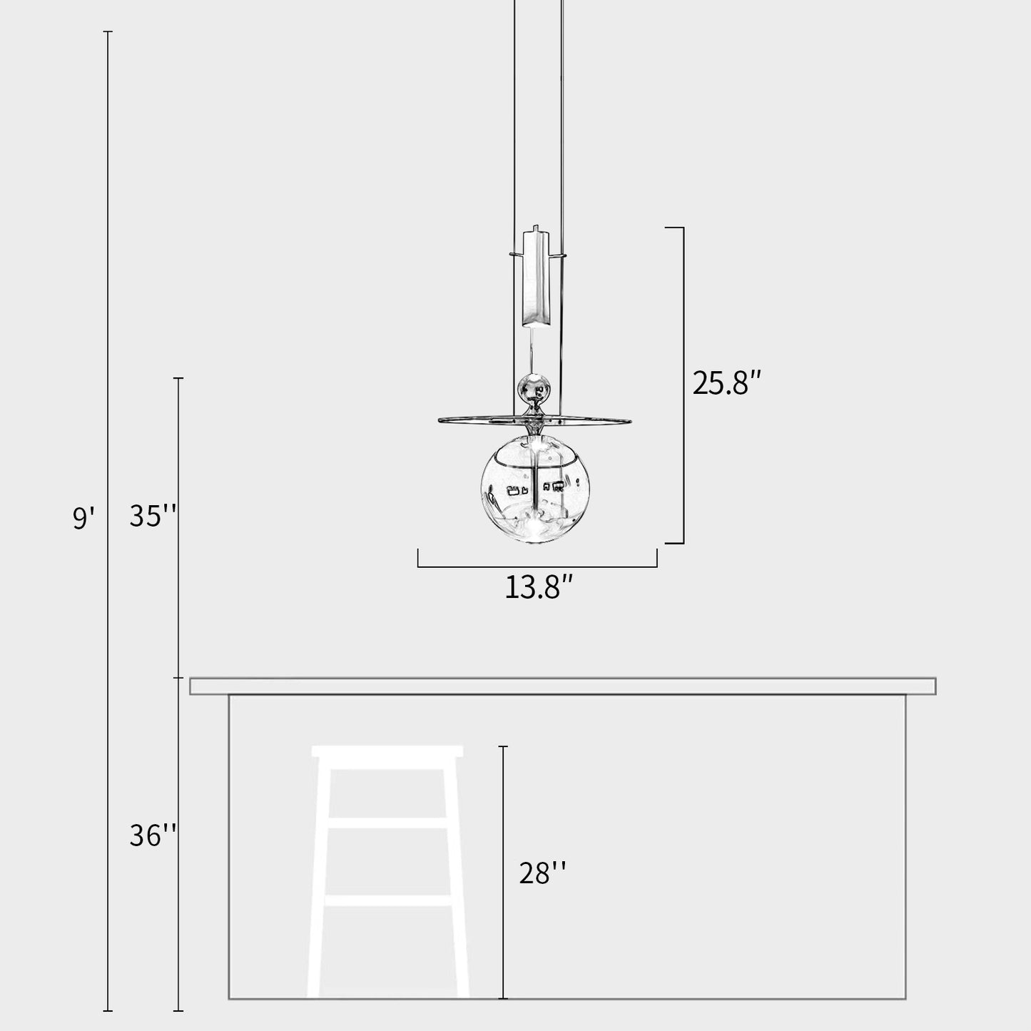 Perfume Bottle Pendant Lamp