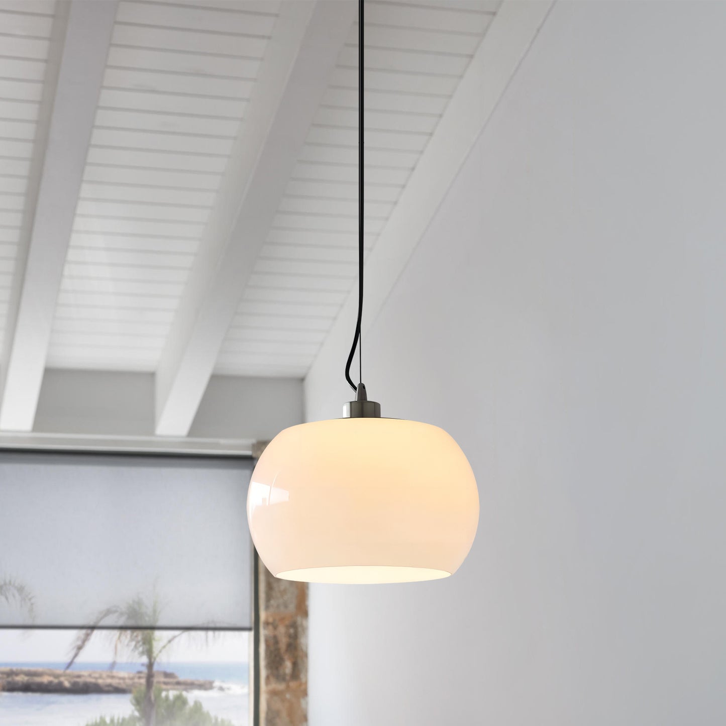 Persimmon Oval Glass Pendant