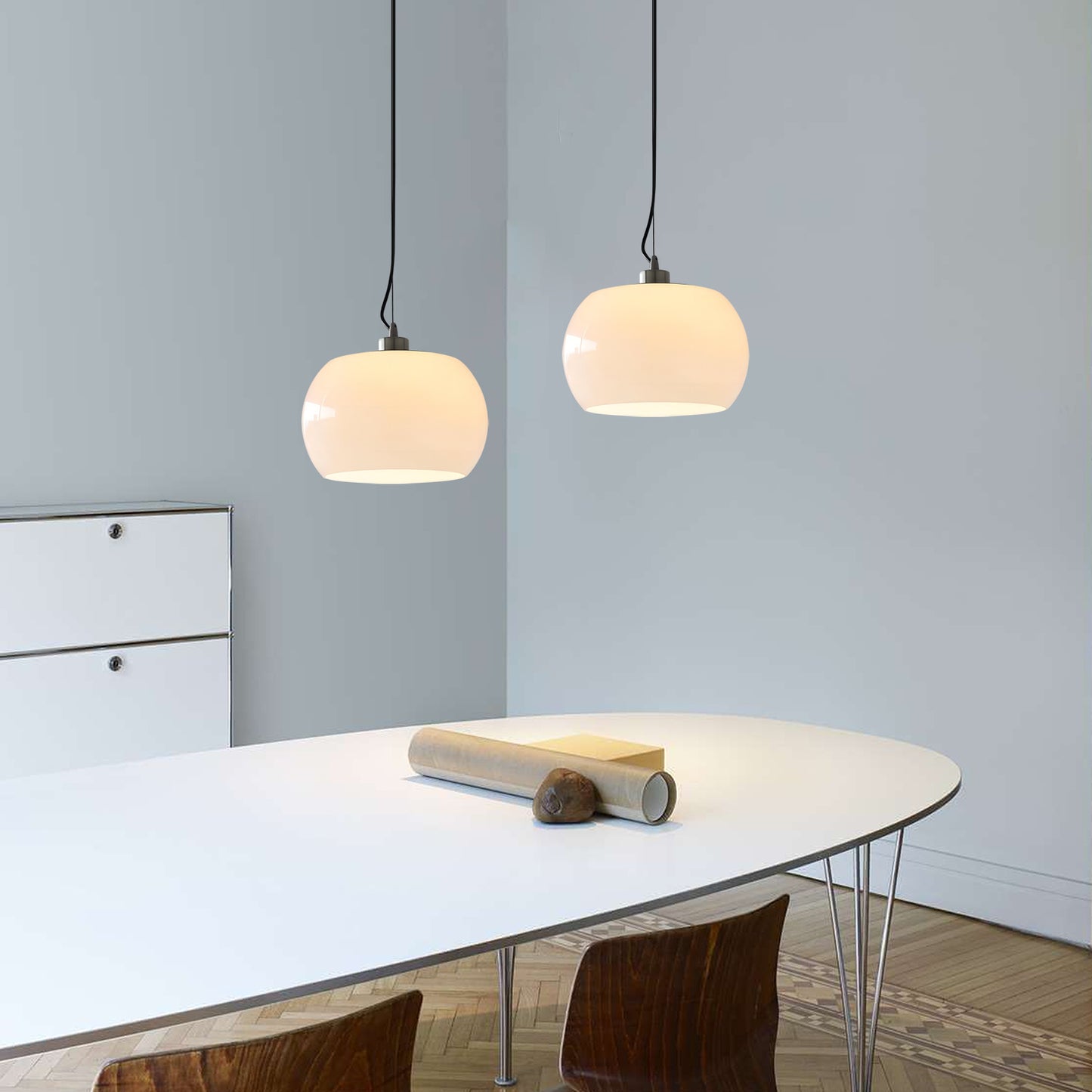 Persimmon Oval Glass Pendant