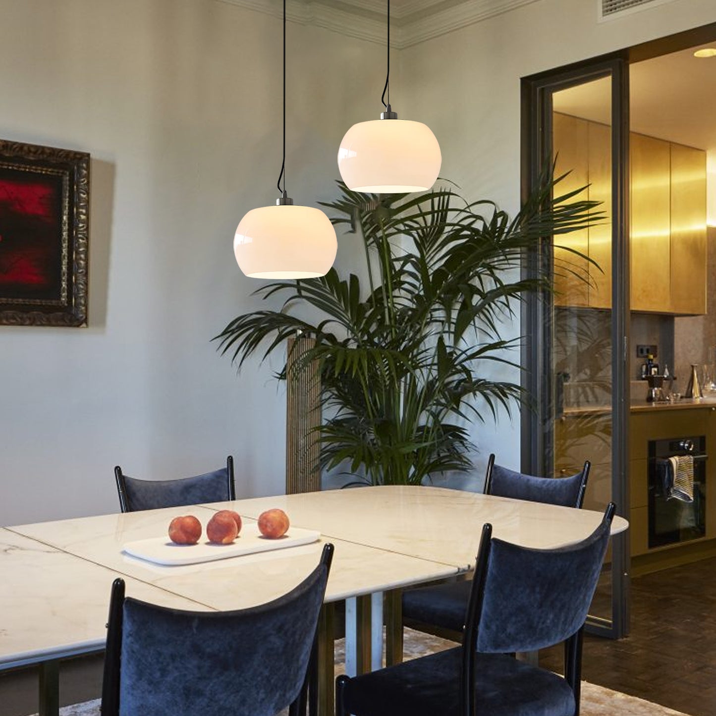 Persimmon Oval Glass Pendant