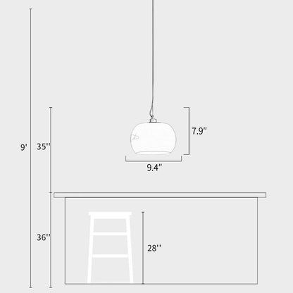 Persimmon Oval Glass Pendant