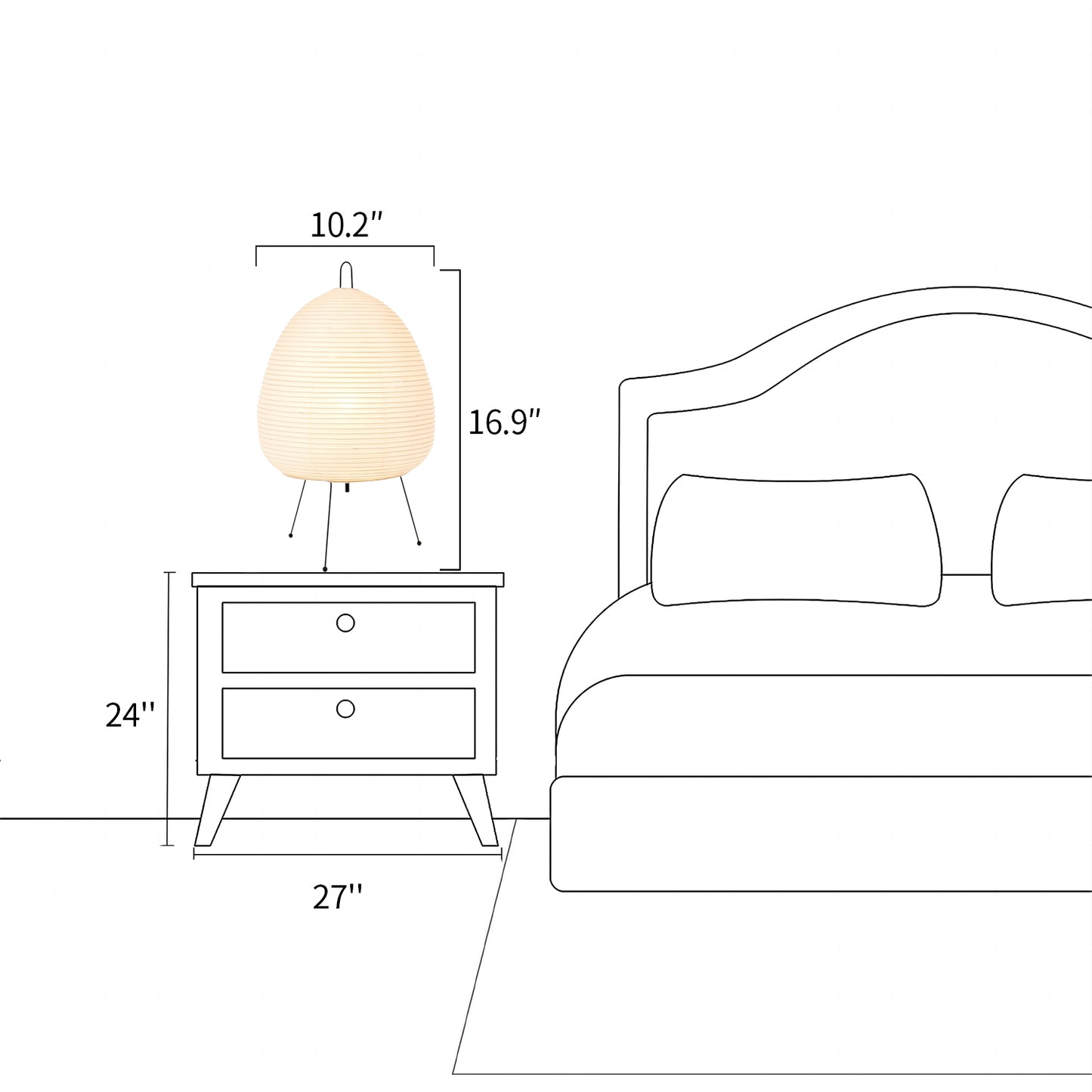 Rice Paper 1A Table Lamp