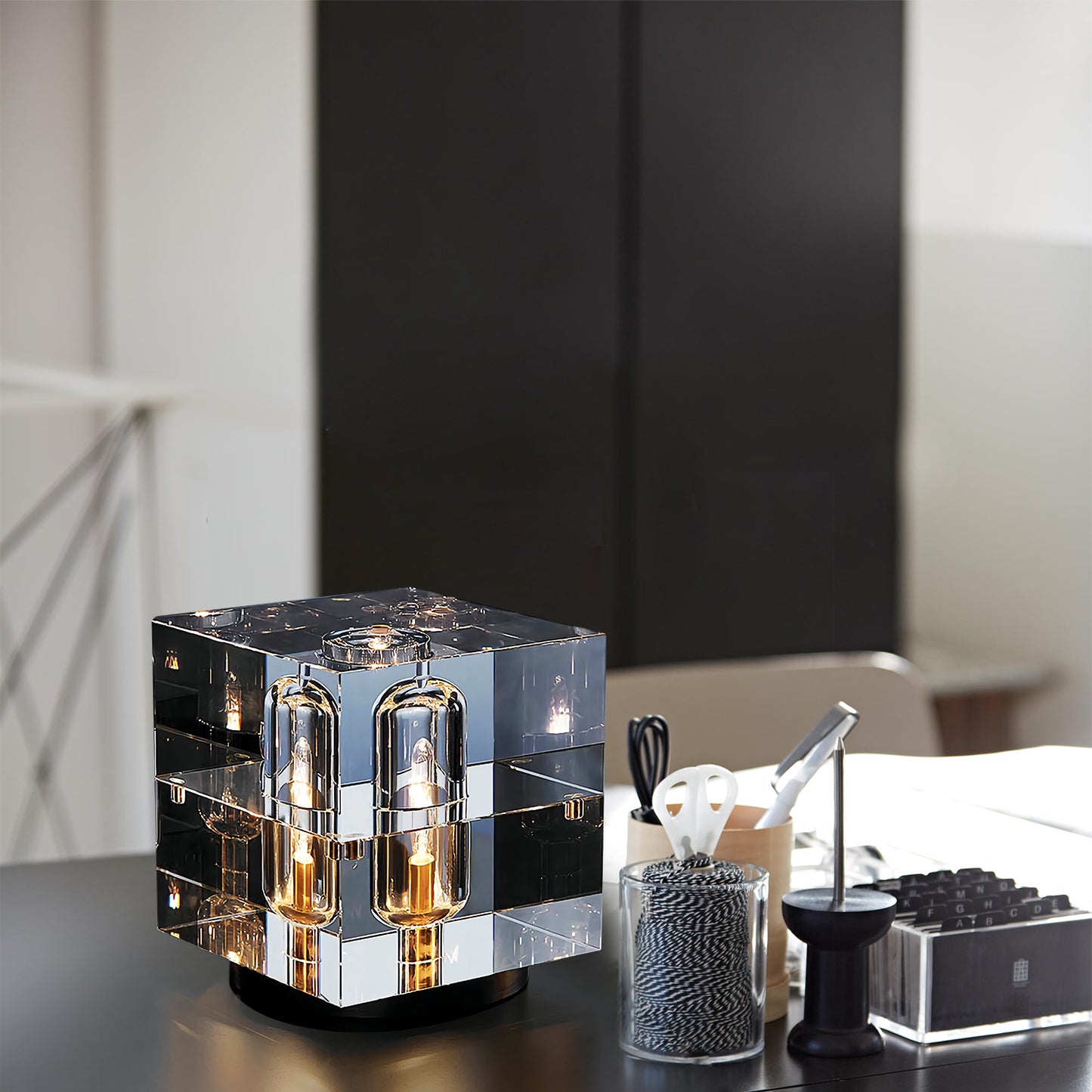 Square Crystal Table Lamp