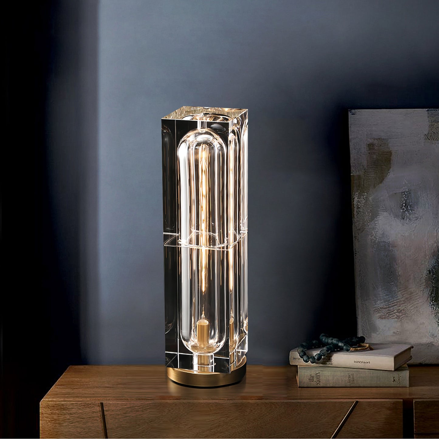 Square Crystal Table Lamp