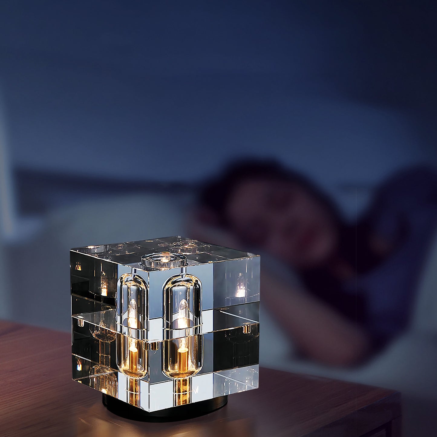Square Crystal Table Lamp