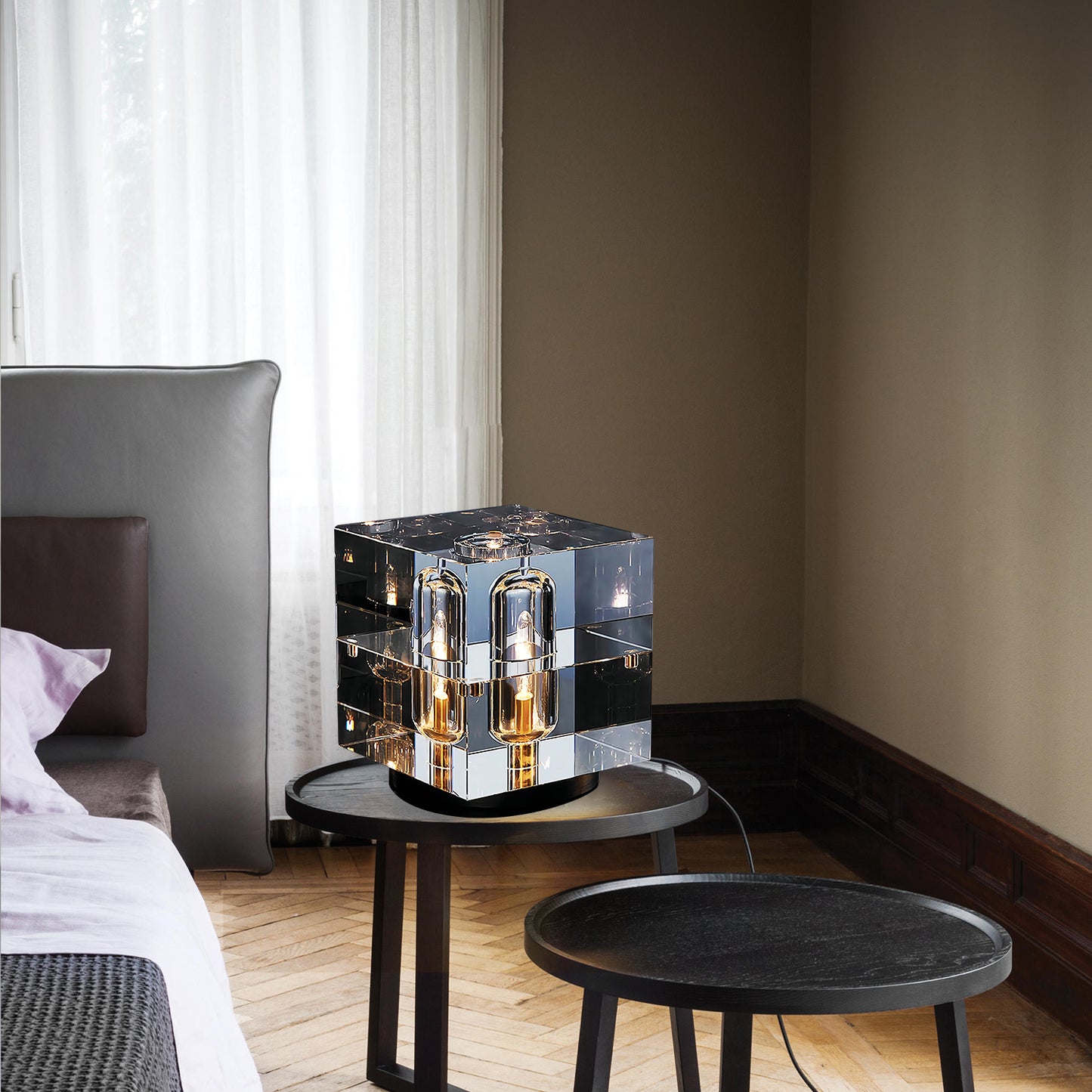 Square Crystal Table Lamp