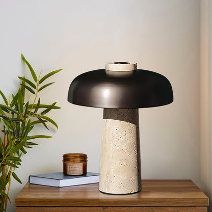 Travertine Mushroom Table Lamp