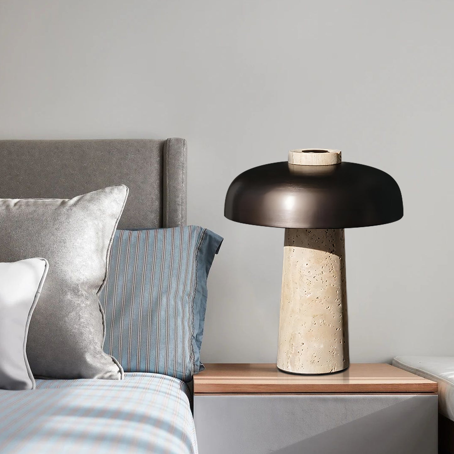 Travertine Mushroom Table Lamp
