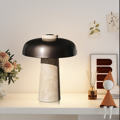 Travertine Mushroom Table Lamp