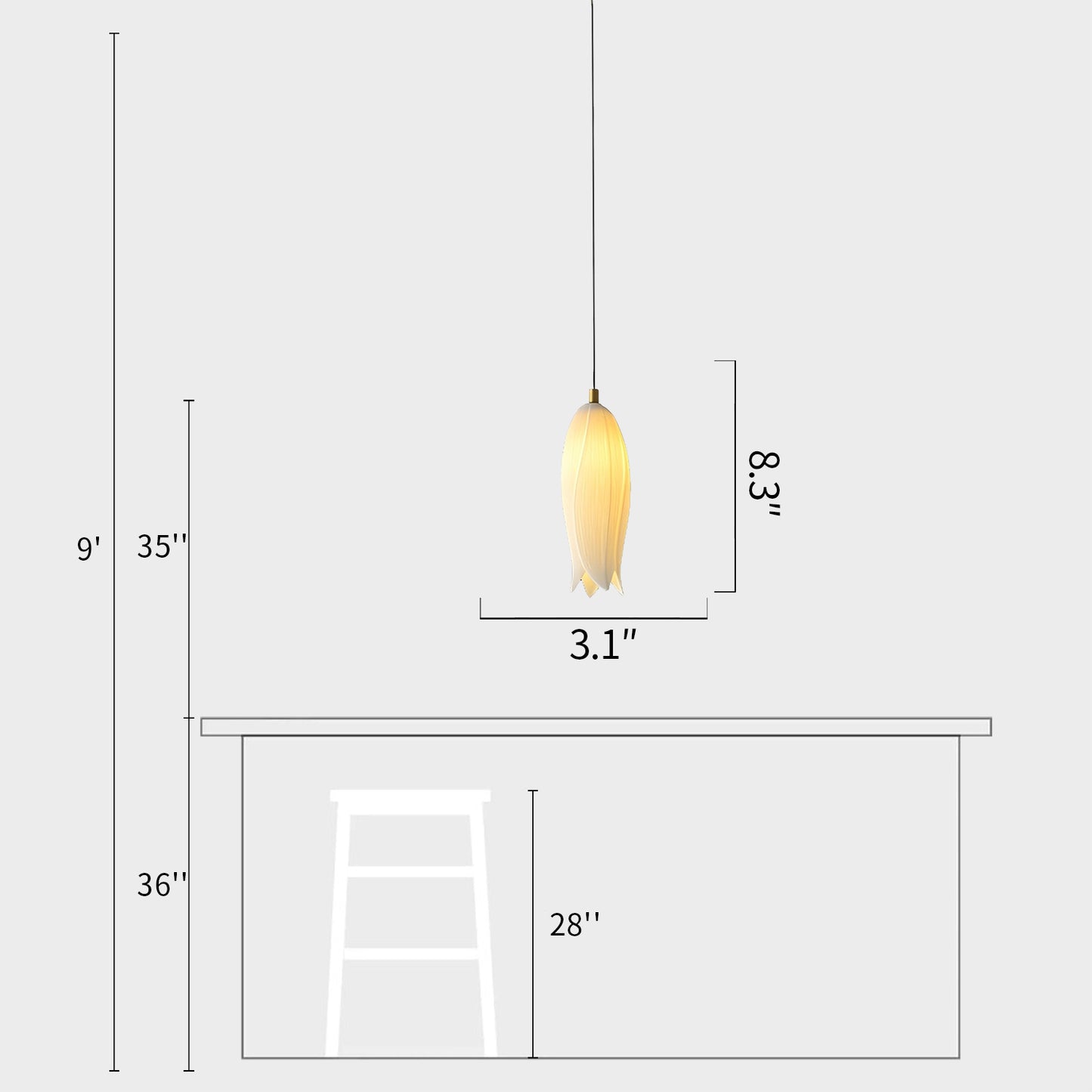 Tulip Ceramic Chandelier