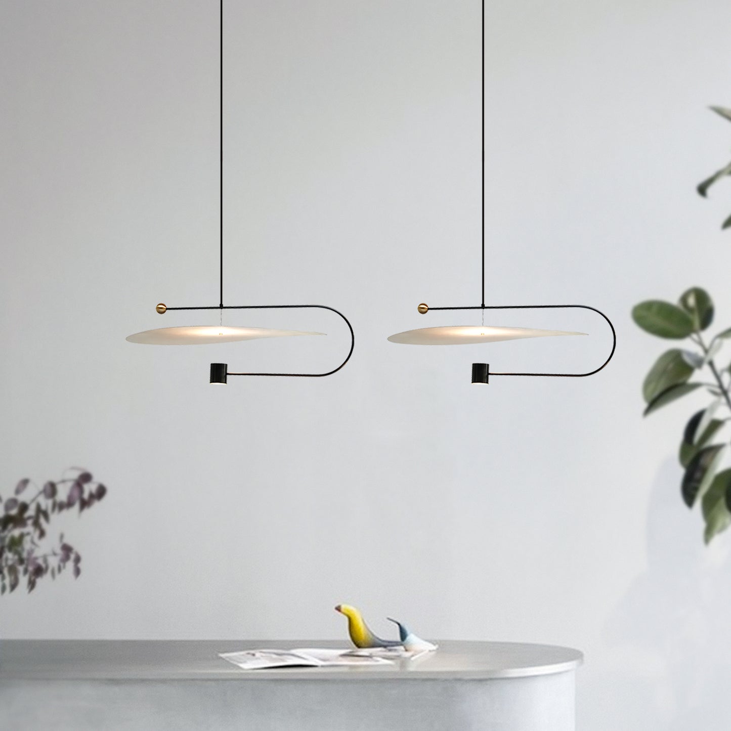 Wide Disc Pendant Light