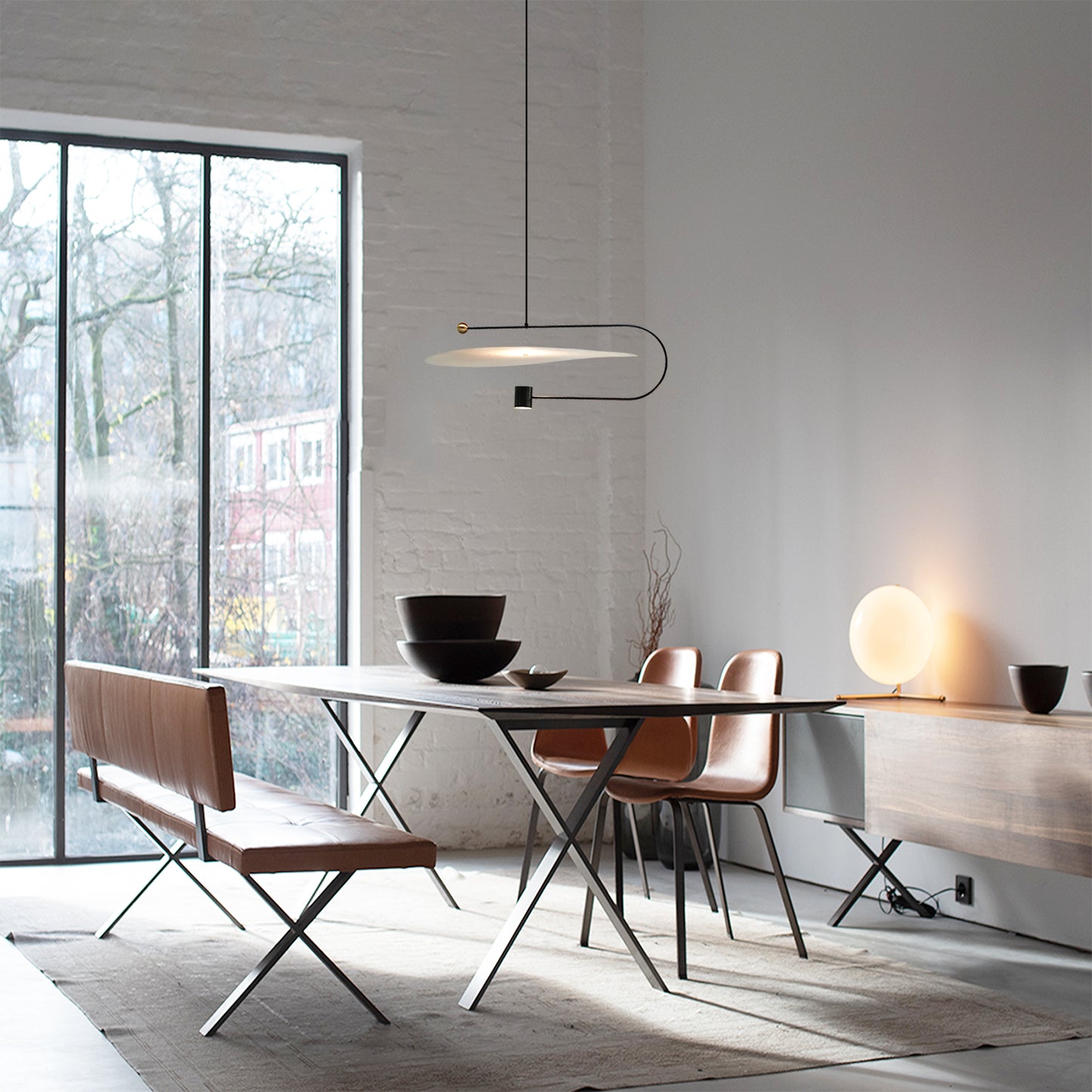 Wide Disc Pendant Light