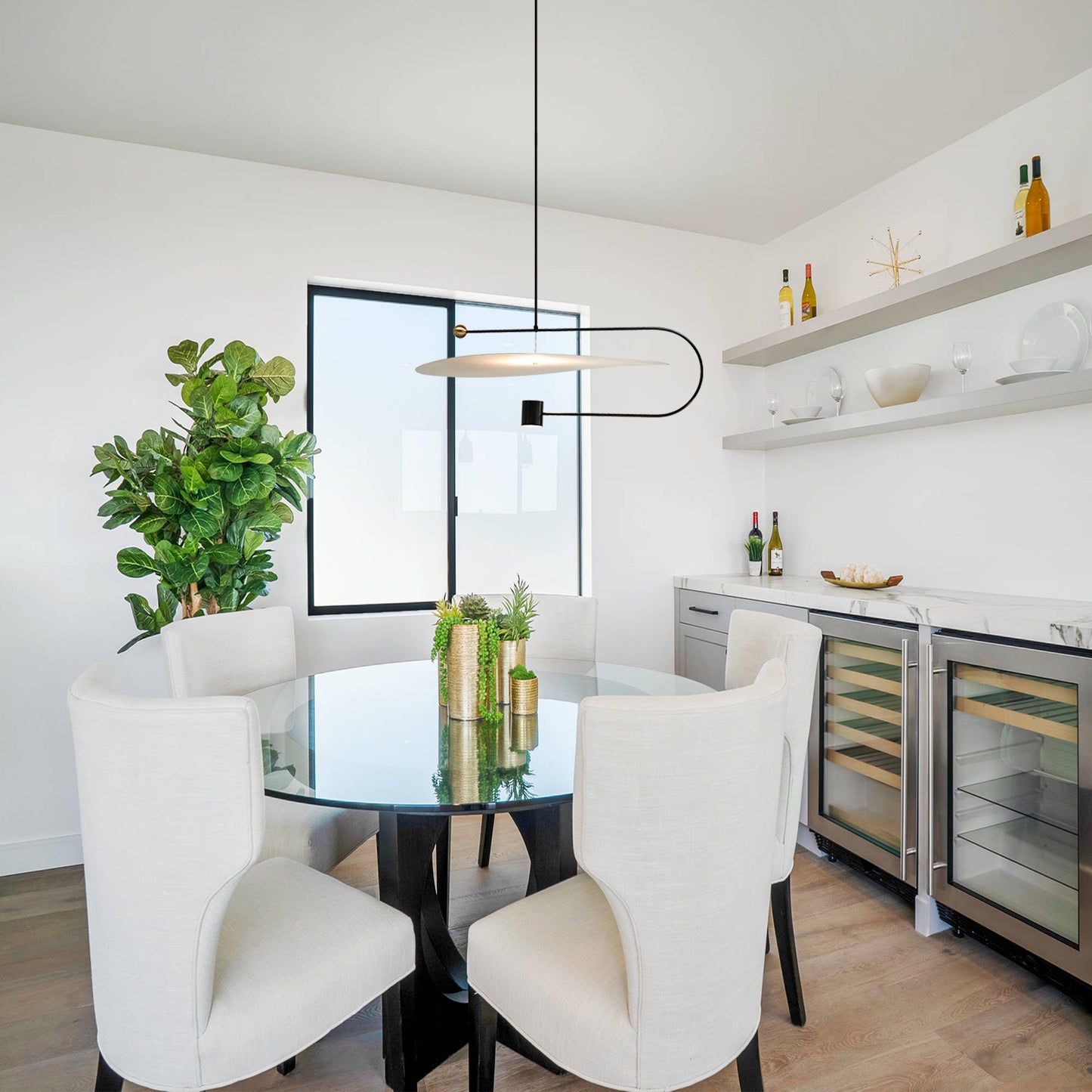 Wide Disc Pendant Light