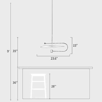Wide Disc Pendant Light