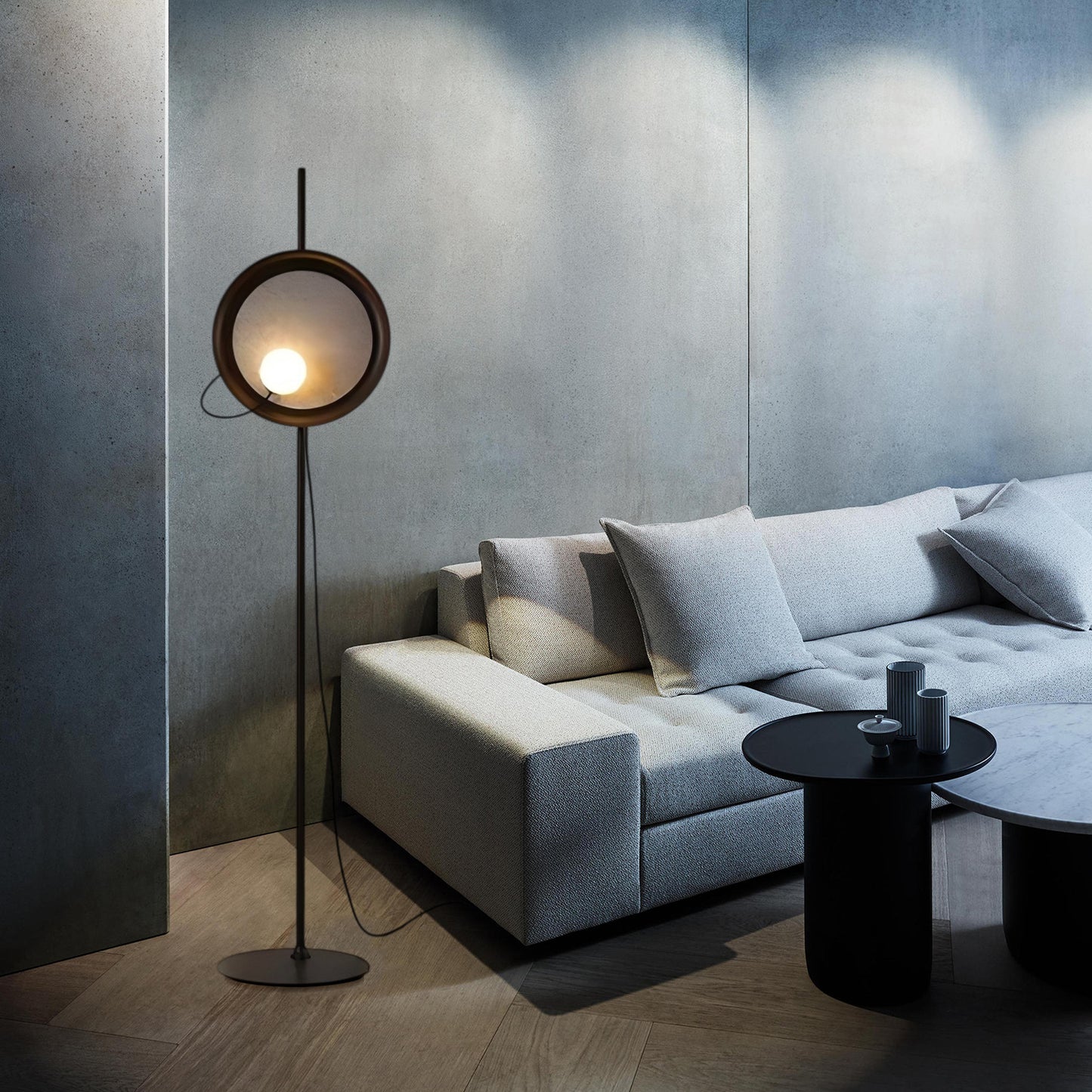 Wire Round Floor Lamp
