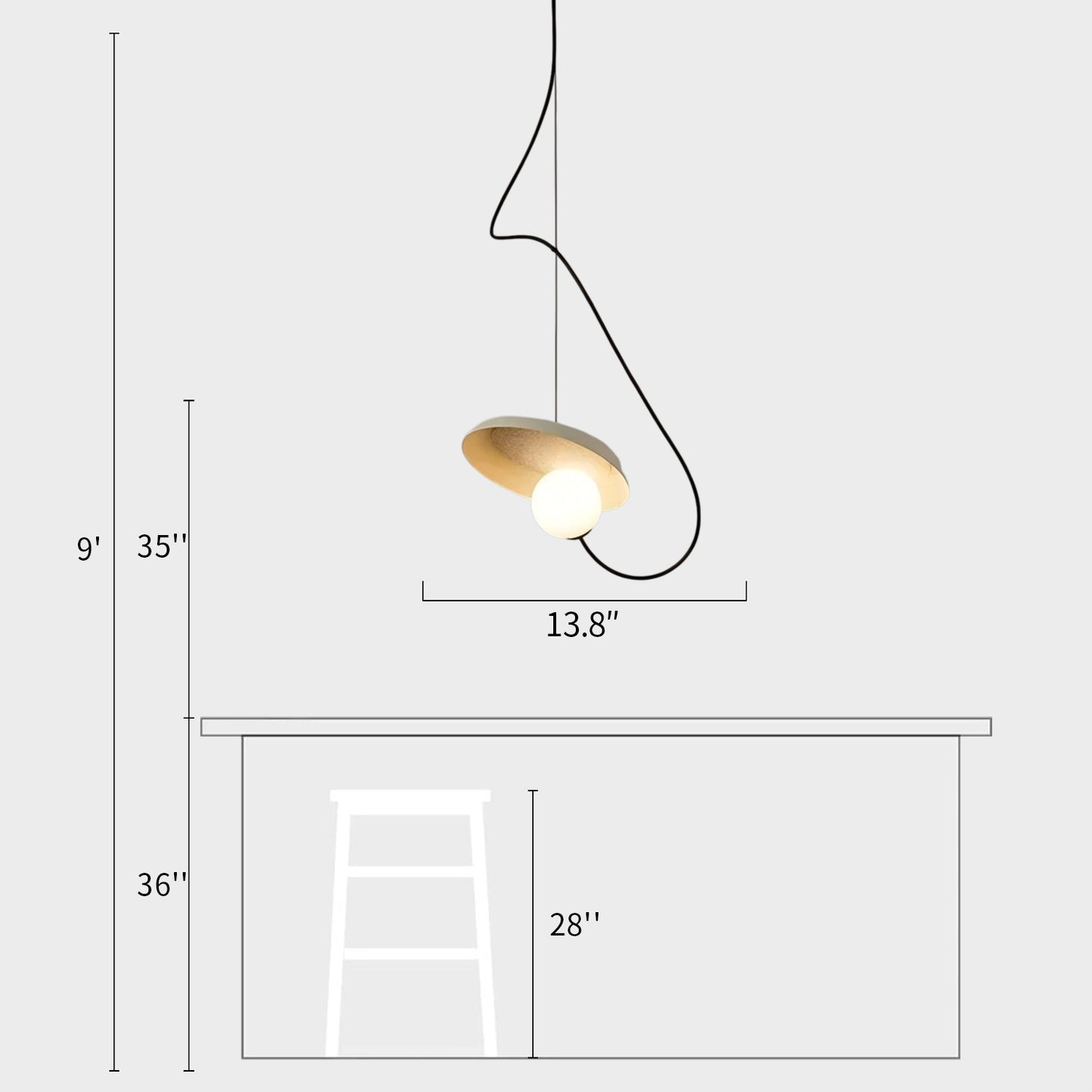 Wire Round Pendant Light